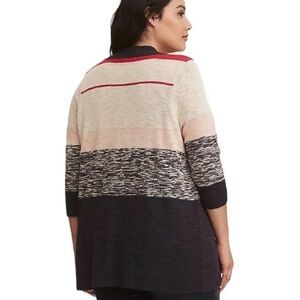 Torrid Striped Open Cardigan Sweater 3/4 Sleeve Sz 2 18/20